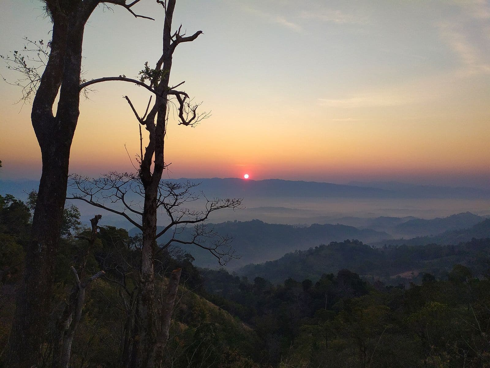 Sunrise over the hills at Sajek, near D' more Sajek Valley Hotel & Resort