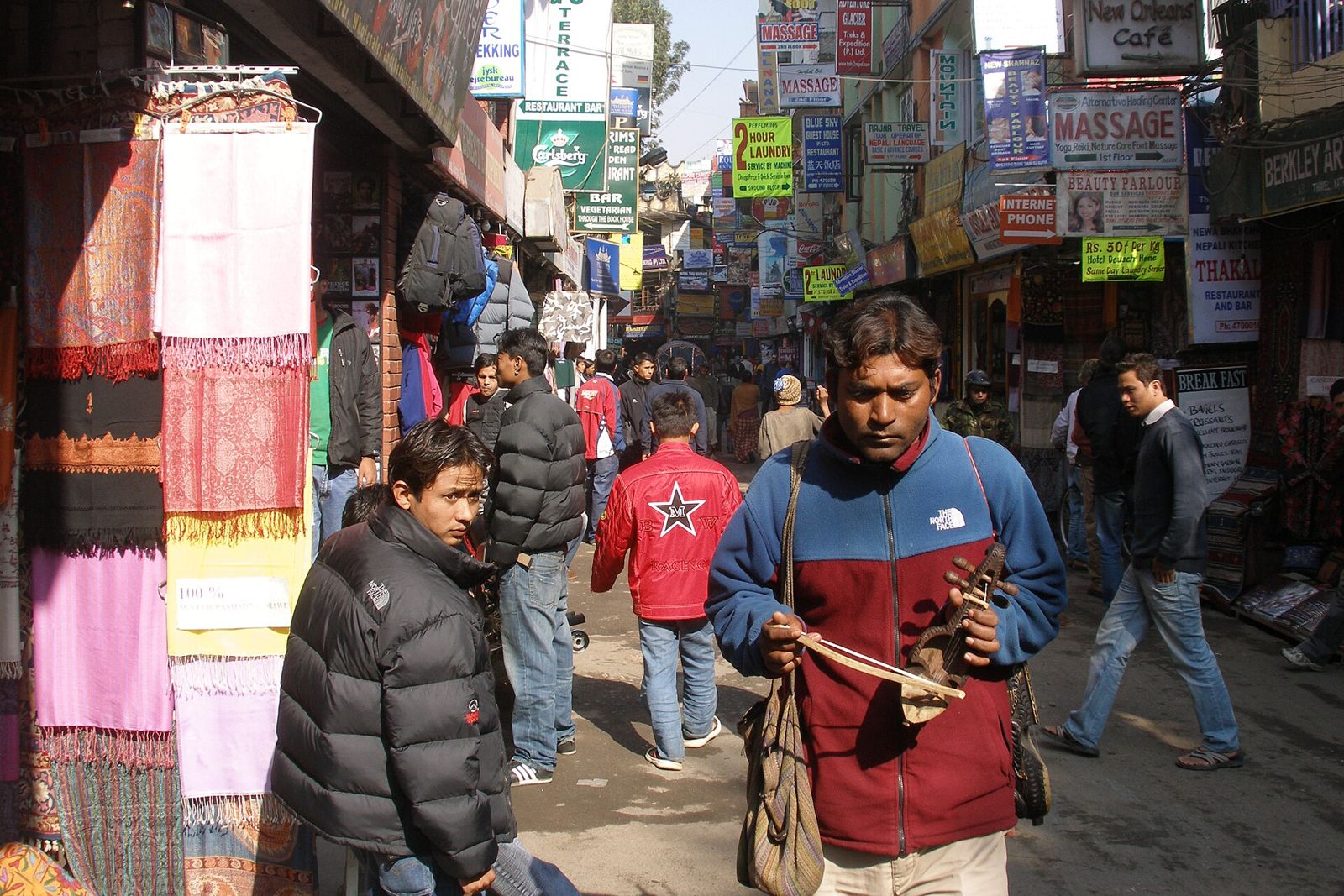 Street life in Thamel, near Alobar1000 Hostel