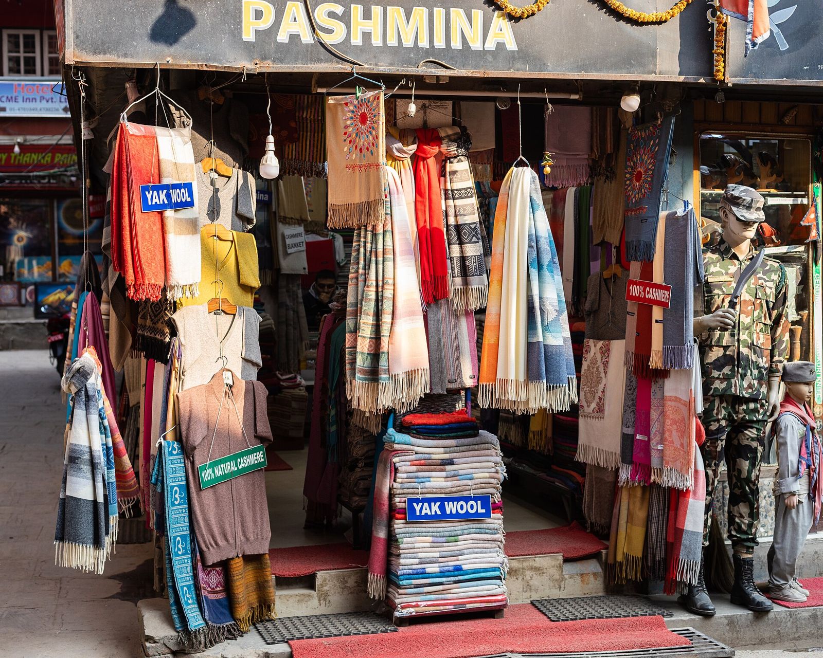 A pashmina shop in Thamel, near Kathmandu Guest House by KGH Group